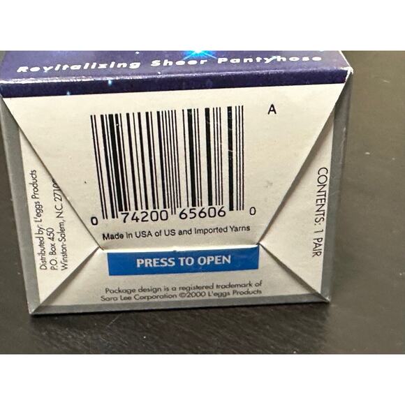 L'eggs Leegs Sheer Energy Control Top Sheer Toe Off Black size Q 65606 Firmer - Picture 4 of 4